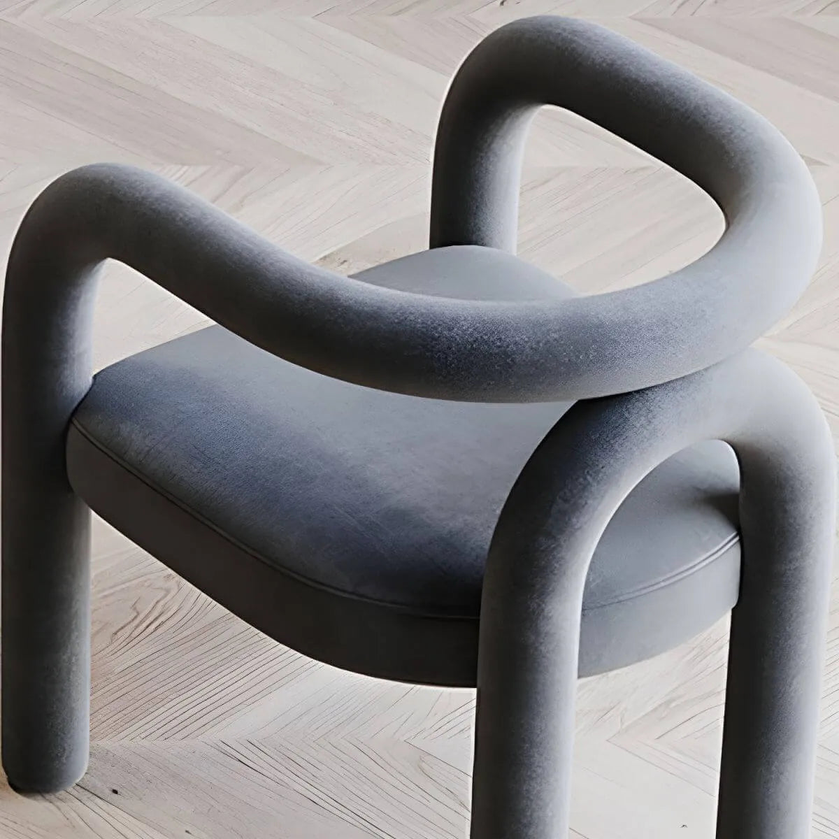 Modern Armless Open-Back Fabric Dining Chairs – Microfiber Upholstery