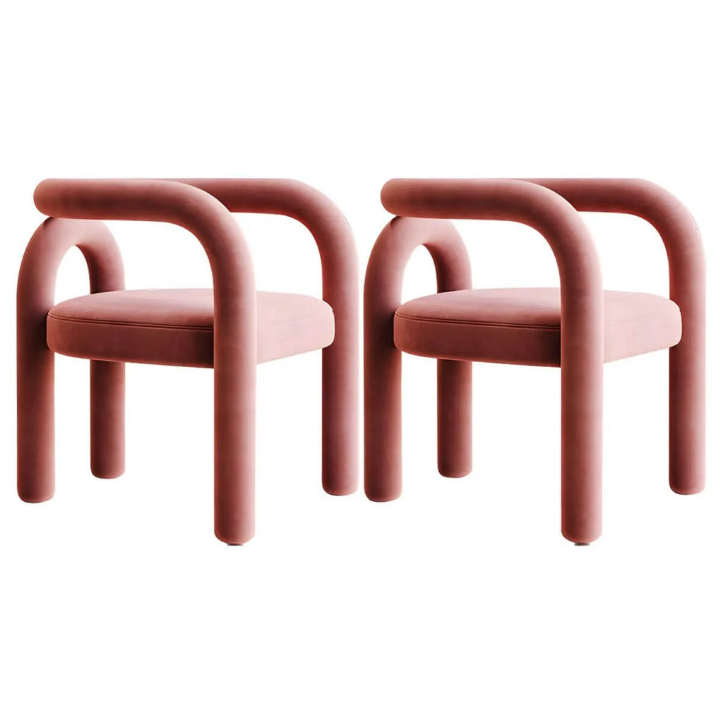Modern Armless Open-Back Fabric Dining Chairs – Microfiber Upholstery