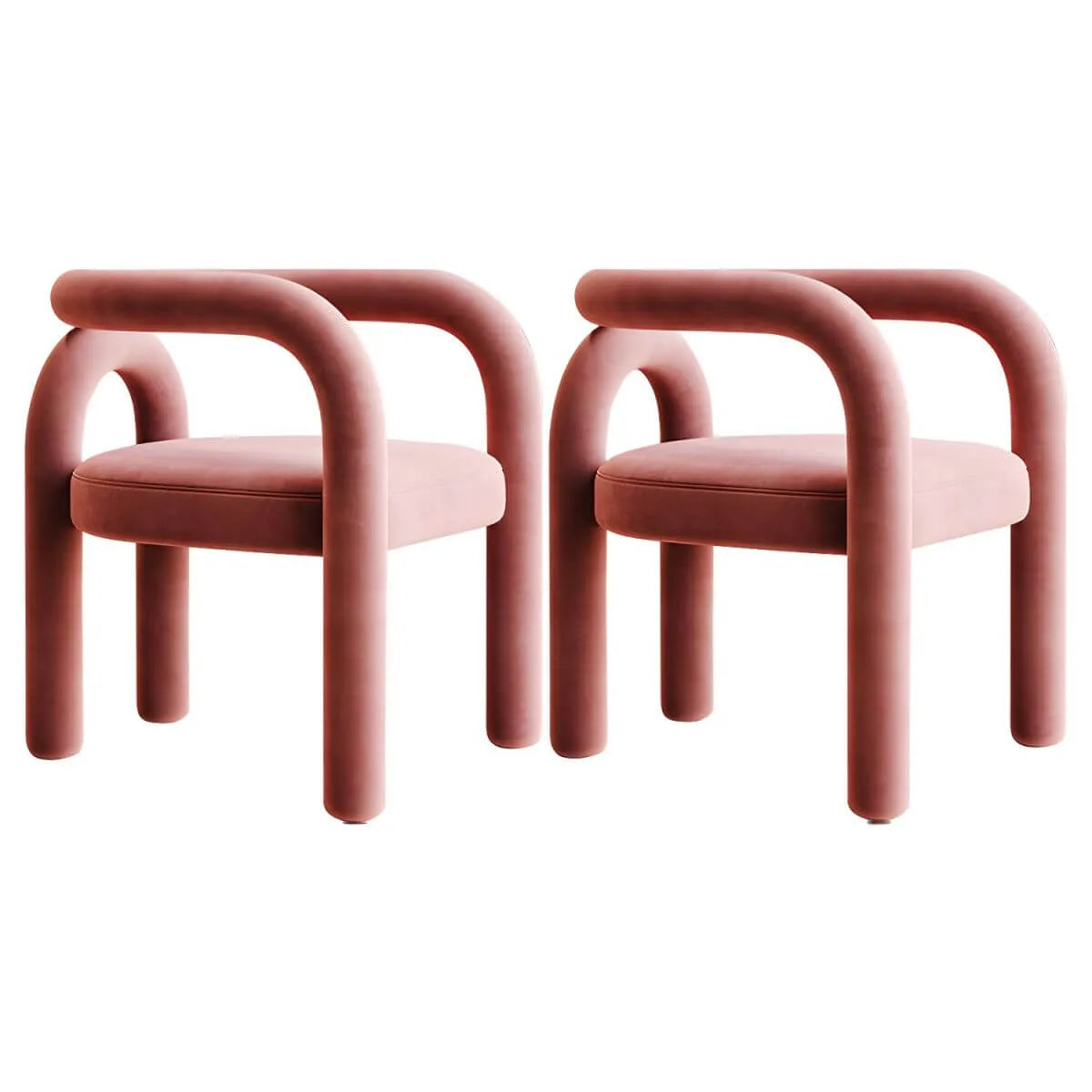 Modern Armless Open-Back Fabric Dining Chairs – Microfiber Upholstery