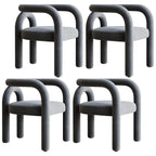 Modern Armless Open-Back Fabric Dining Chairs – Microfiber Upholstery
