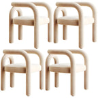 Modern Armless Open-Back Fabric Dining Chairs – Microfiber Upholstery