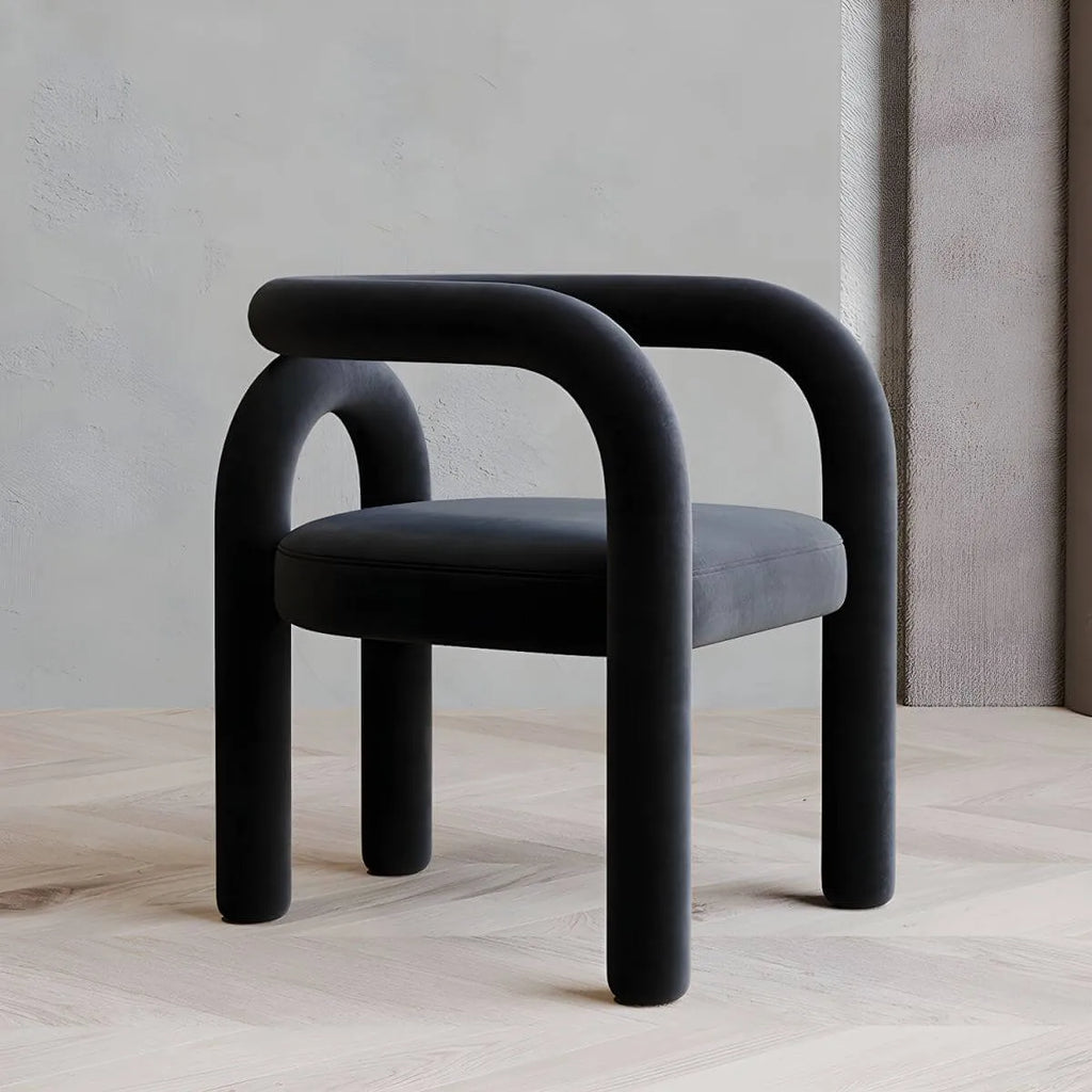 Modern Armless Open-Back Fabric Dining Chairs – Microfiber Upholstery