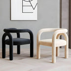 Modern Armless Open-Back Fabric Dining Chairs – Microfiber Upholstery