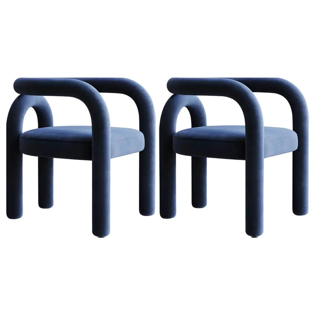 Modern Armless Open-Back Fabric Dining Chairs – Microfiber Upholstery