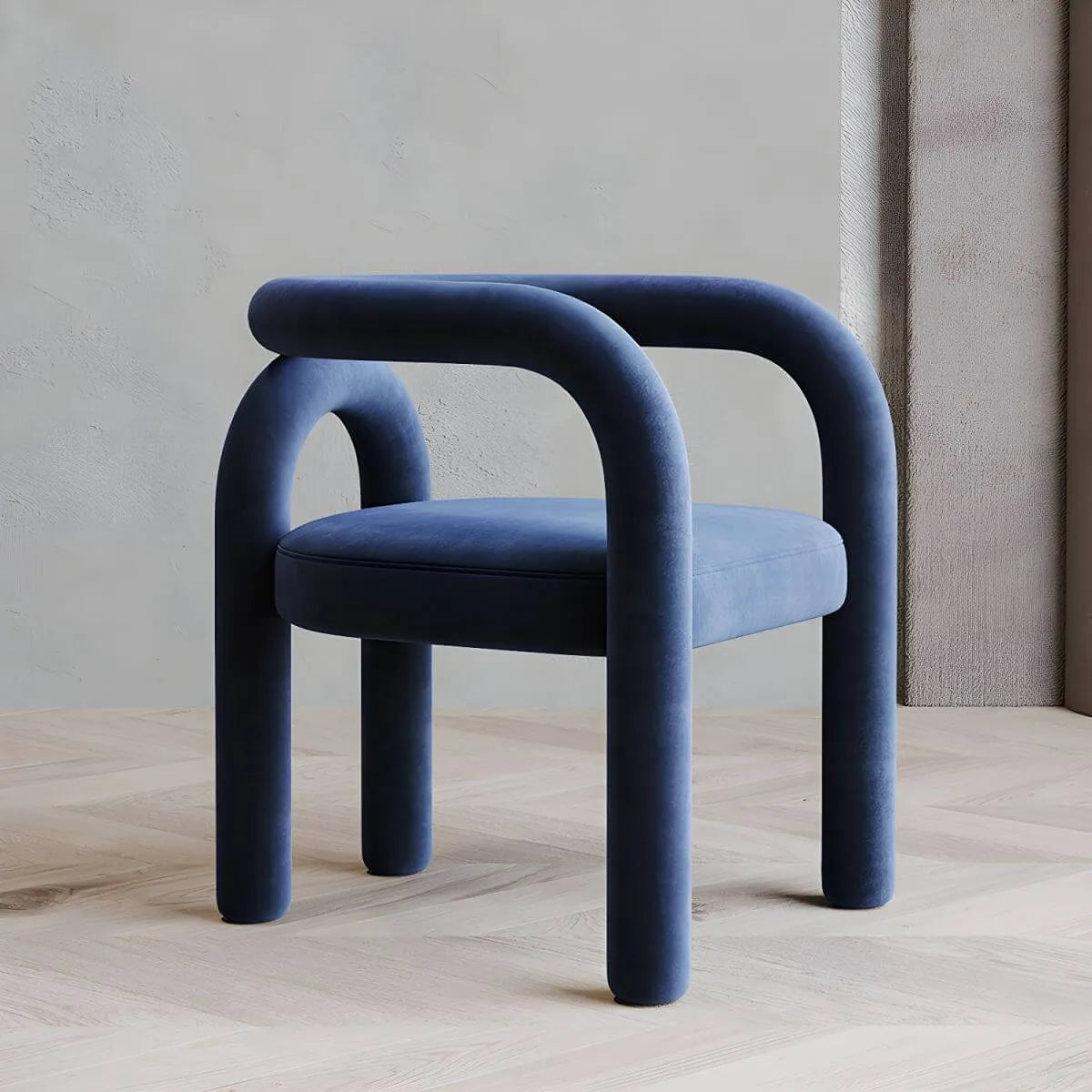 Modern Armless Open-Back Fabric Dining Chairs – Microfiber Upholstery