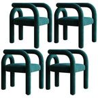 Modern Armless Open-Back Fabric Dining Chairs – Microfiber Upholstery