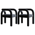Modern Armless Open-Back Fabric Dining Chairs – Microfiber Upholstery