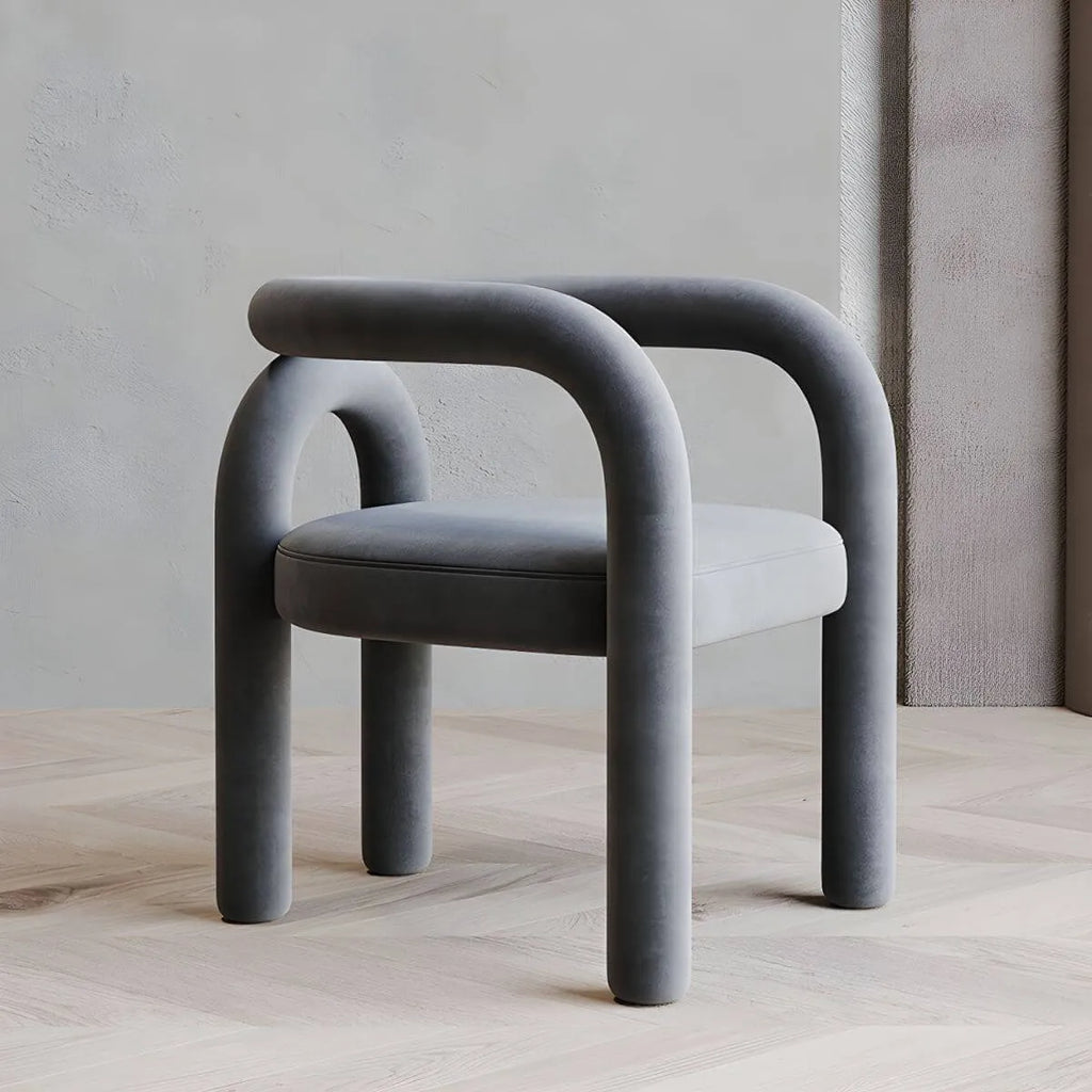 Modern Armless Open-Back Fabric Dining Chairs – Microfiber Upholstery