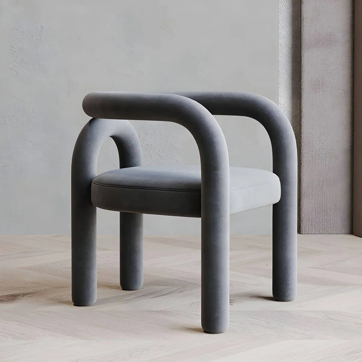 Modern Armless Open-Back Fabric Dining Chairs – Microfiber Upholstery