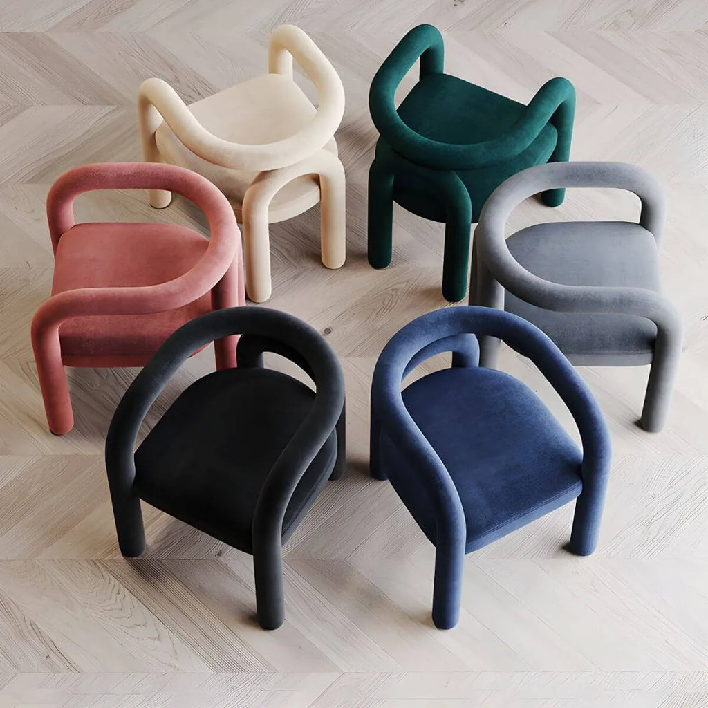 Modern Armless Open-Back Fabric Dining Chairs – Microfiber Upholstery