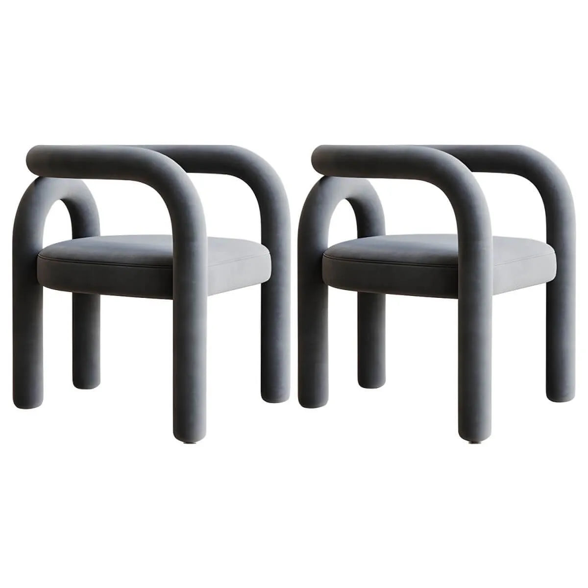 Modern Armless Open-Back Fabric Dining Chairs – Microfiber Upholstery