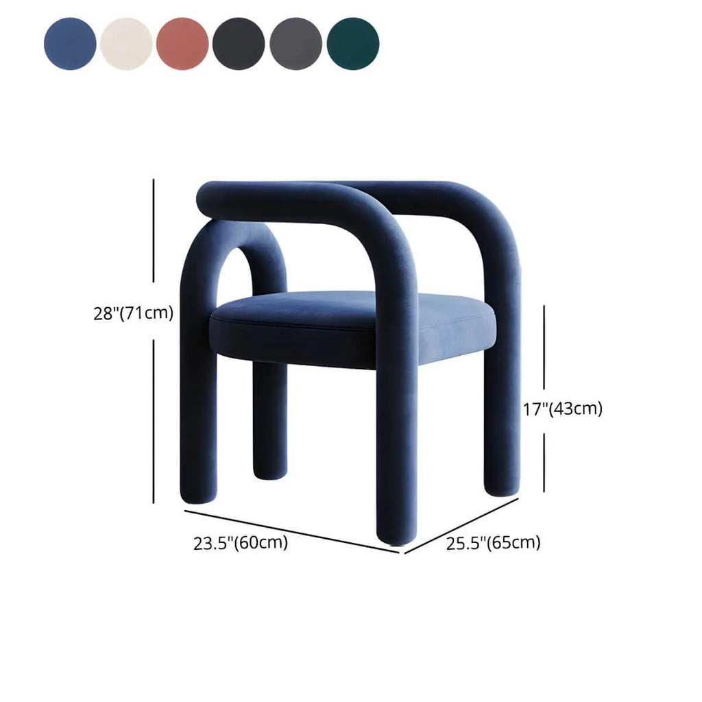 Modern Armless Open-Back Fabric Dining Chairs – Microfiber Upholstery Dimensions