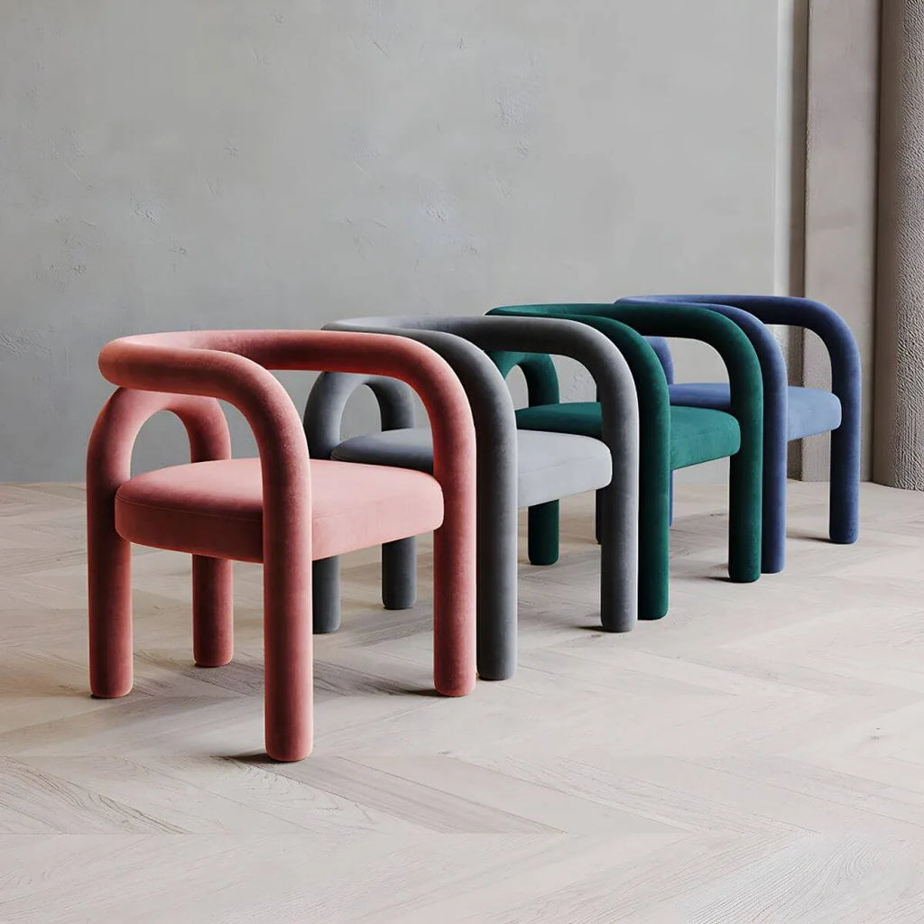 Modern Armless Open-Back Fabric Dining Chairs – Microfiber Upholstery Main Product Image