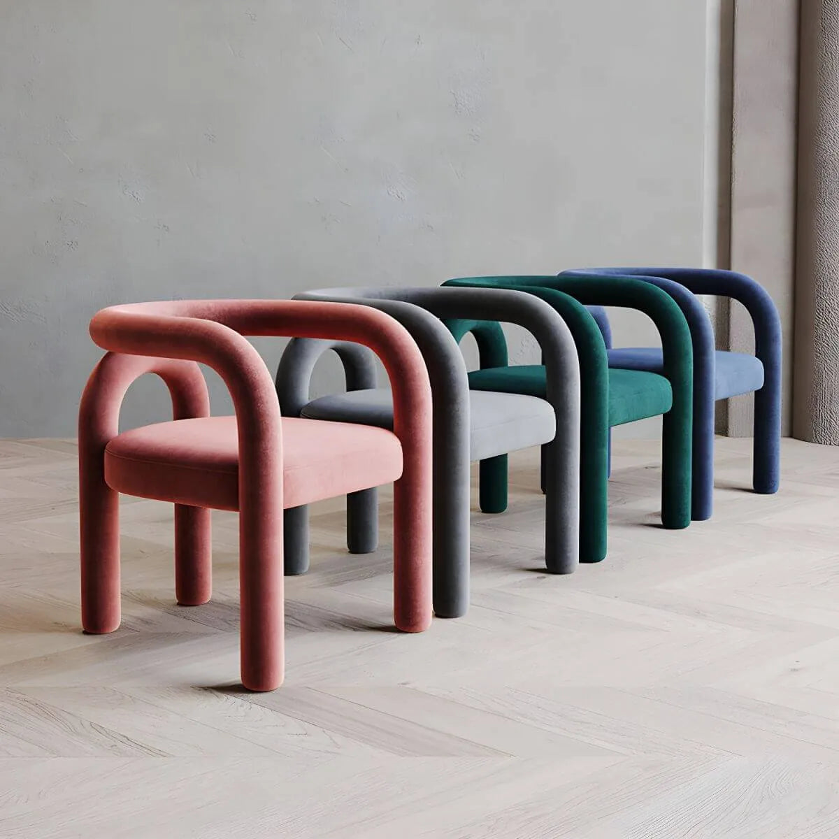 Modern Armless Open-Back Fabric Dining Chairs – Microfiber Upholstery Main Product Image