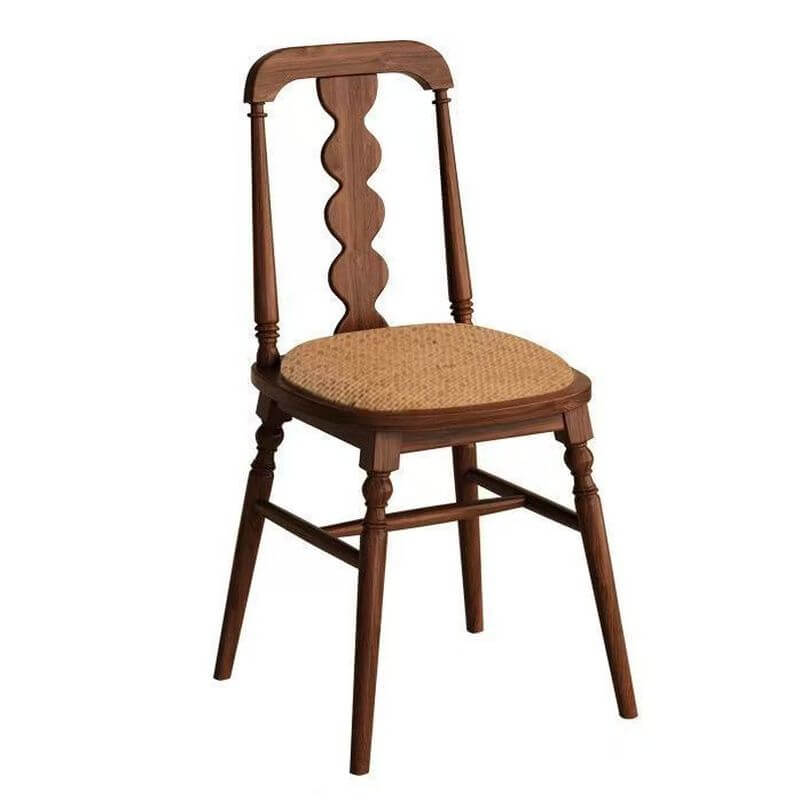 Modern Armless Side Chair with Slatted Back in Linen or Velvet