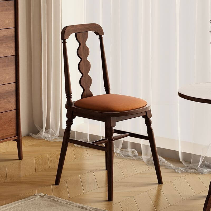 Modern Armless Side Chair with Slatted Back in Linen or Velvet