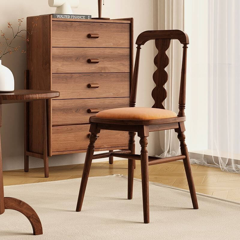 Modern Armless Side Chair with Slatted Back in Linen or Velvet