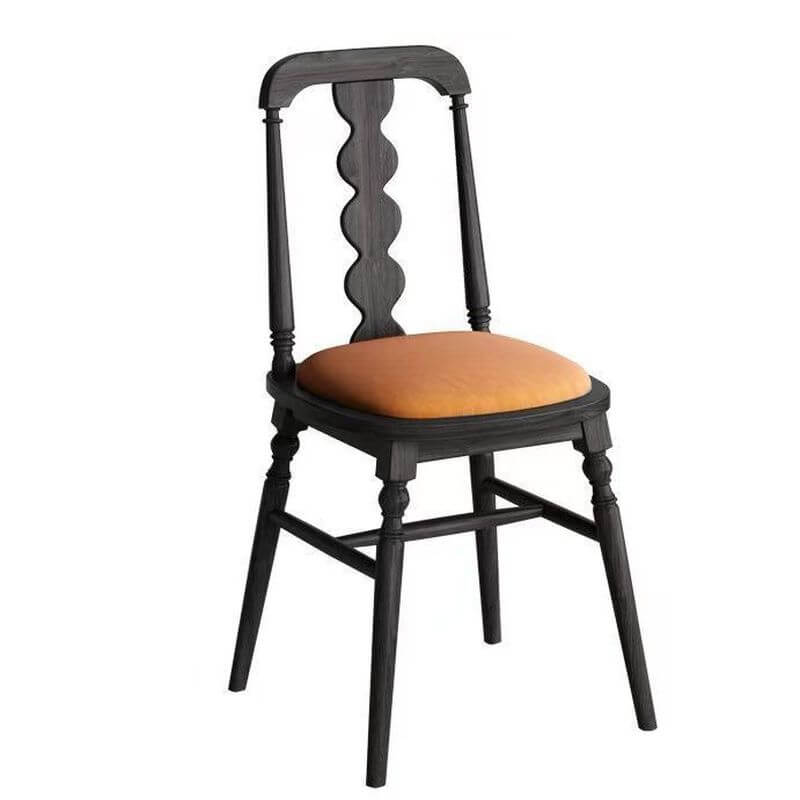 Modern Armless Side Chair with Slatted Back in Linen or Velvet