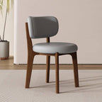 Modern Armless Upholstered Side Chair with Open Back and Wood Legs