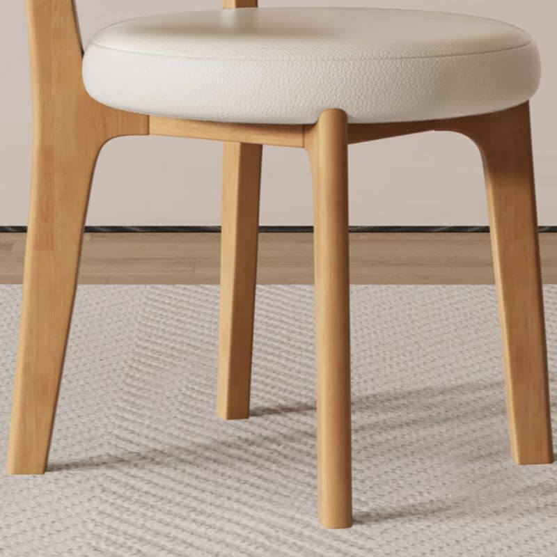Modern Armless Upholstered Side Chair with Open Back and Wood Legs