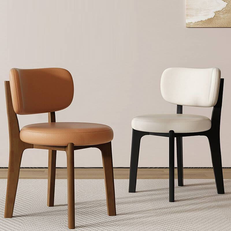 Modern Armless Upholstered Side Chair with Open Back and Wood Legs Main Product Image
