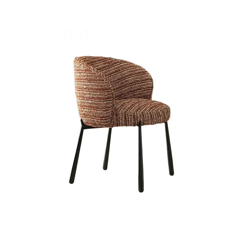 Modern Art Deco Dining Chair with Sculptural Arms and Textured Bouclé Hauptbild