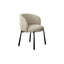 Modern Art Deco Dining Chair with Sculptural Arms and Textured Bouclé