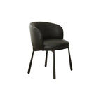 Modern Art Deco Dining Chair with Sculptural Arms and Textured Bouclé