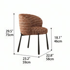 Modern Art Deco Dining Chair with Sculptural Arms and Textured Bouclé Dimensions