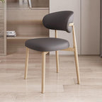 Modern Art Deco Side Chair with Faux Leather Upholstery and Metal Legs