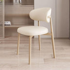 Modern Art Deco Side Chair with Faux Leather Upholstery and Metal Legs