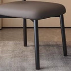 Modern Art Deco Side Chair with Faux Leather Upholstery and Metal Legs