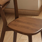 Modern Art Deco Wood Side Chair with Open Back and Foot Pads