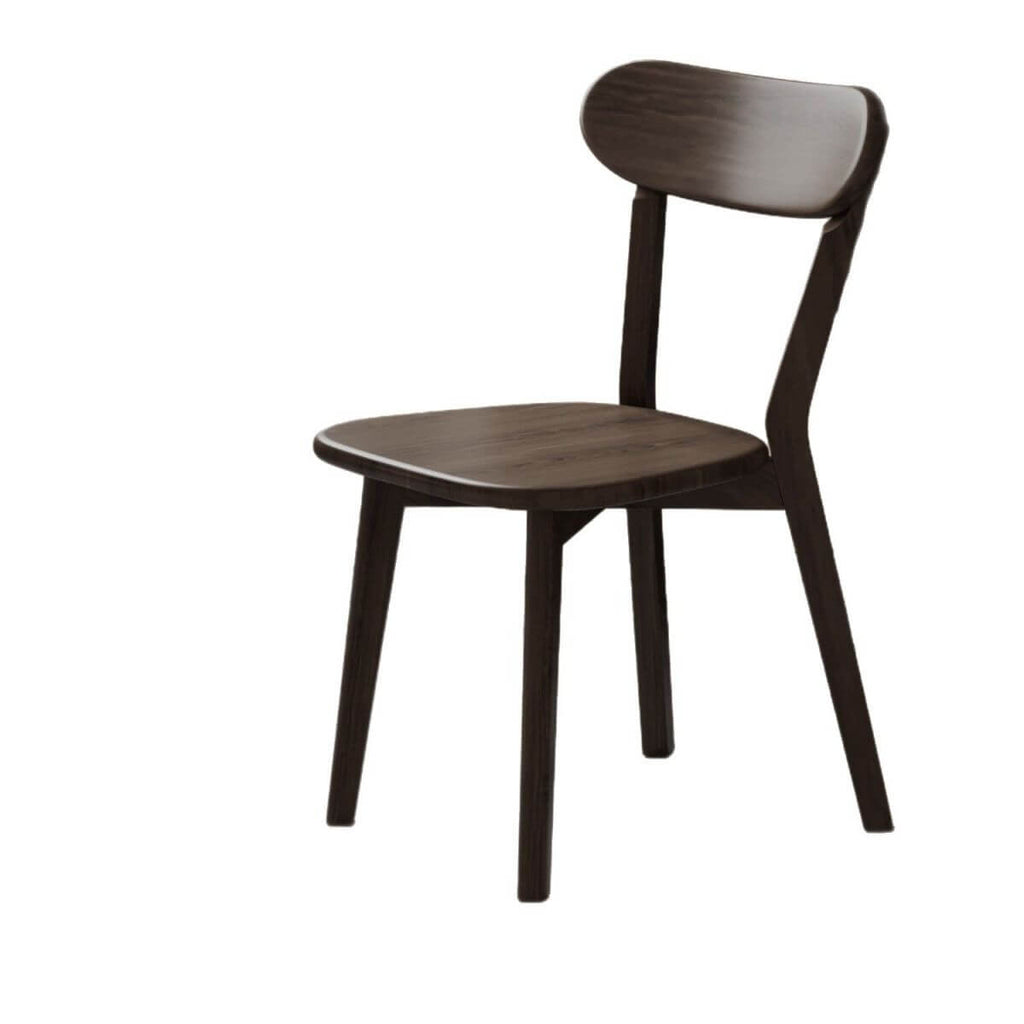 Modern Art Deco Wood Side Chair with Open Back and Foot Pads