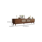 Modern Auburn Wood TV Stand with Drawers and Woven Panel Doors Dimensions