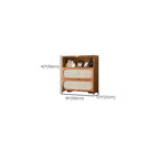 Modern Bamboo Bookcase with Polymer Rattan Cabinet Doors Dimensions