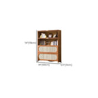 Modern Bamboo Bookcase with Polymer Rattan Cabinet Doors Dimensions