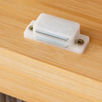 Modern Bamboo Vertical Bookcase with Polymer Sliding Doors