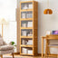 Modern Bamboo Vertical Bookcase with Polymer Sliding Doors