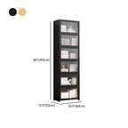 Modern Bamboo Vertical Bookcase with Polymer Sliding Doors Dimensions