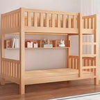 Modern Beech Wood Kids Bunk Bed with Ladder and Storage
