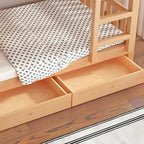 Modern Beech Wood Kids Bunk Bed with Ladder and Storage