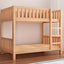 Modern Beech Wood Kids Bunk Bed with Ladder and Storage