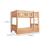 Modern Beech Wood Kids Bunk Bed with Ladder and Storage Dimensions
