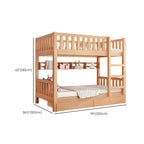 Modern Beech Wood Kids Bunk Bed with Ladder and Storage Dimensions