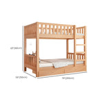 Modern Beech Wood Kids Bunk Bed with Ladder and Storage Dimensions