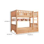 Modern Beech Wood Kids Bunk Bed with Ladder and Storage Dimensions