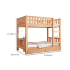 Modern Beech Wood Kids Bunk Bed with Ladder and Storage Dimensions