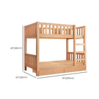 Modern Beech Wood Kids Bunk Bed with Ladder and Storage Dimensions