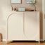 Modern Beige Engineered Wood Shoe Cabinet with Adjustable Shelves